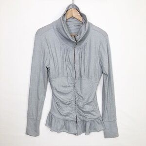 Anthropologie Eloise large ruched zip up jacket